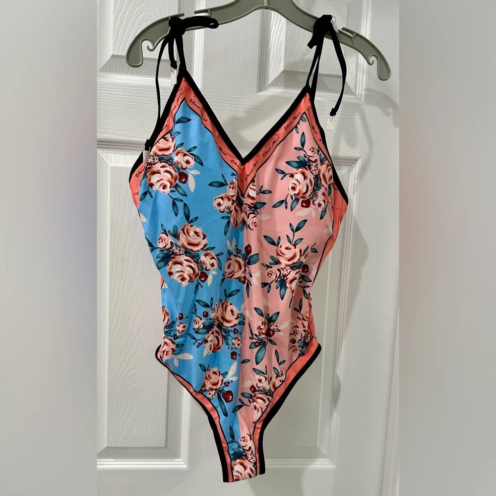 NEW Pineapples & Palms / Peach Color One-Piece & Cover-Up SwimSuit /SwimWear - Picture 2 of 6